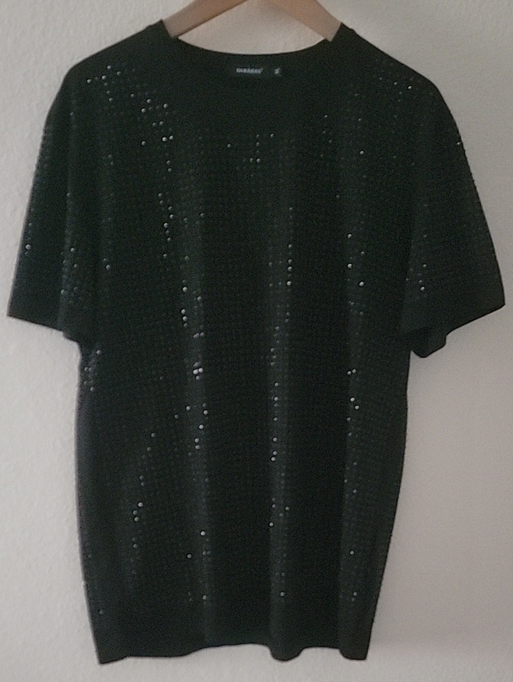 Barabad Black Sequin Short-Sleeve Men's Shirt